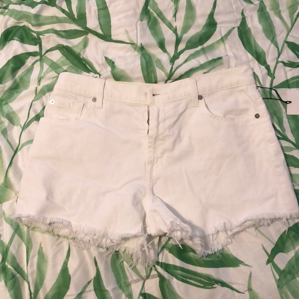 White denim shorts